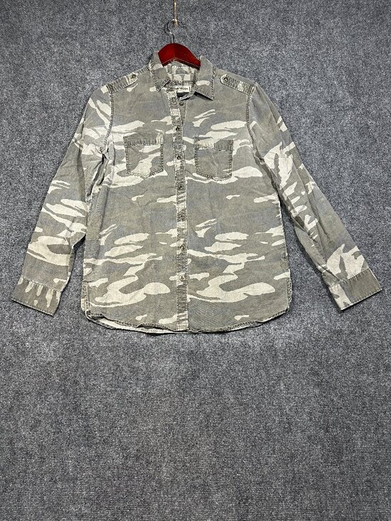 Express Tops - Express Boyfriend Shirt Womens Small Camouflage Long Sleeve Roll Tab Sleeve